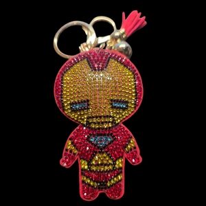 Iron Man Rhinestone Bag Charm Keychain